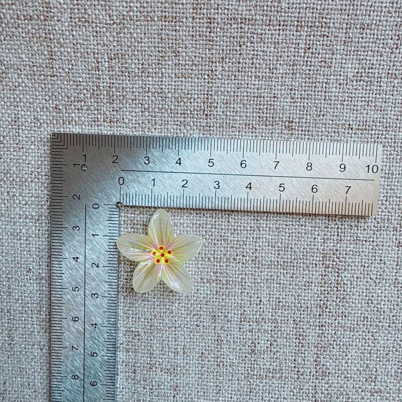 彩色仿真金粉冰透花朵 五瓣花树脂diy头绳抓夹手机壳饰品贴片配件|undefined