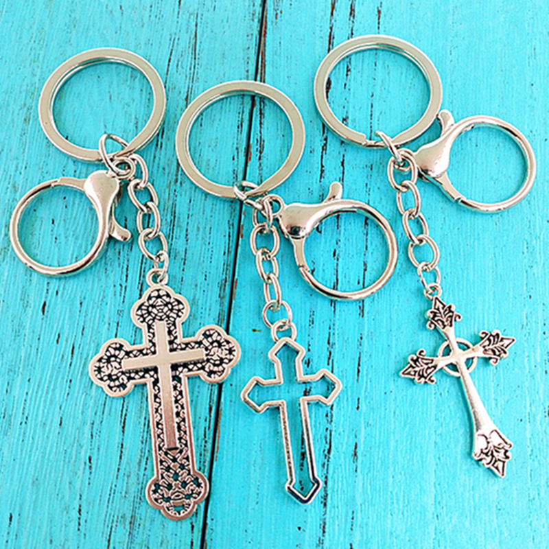 Amazon Retro Alloy Cross Pendant Gift Keychain Keyring Couple Gift