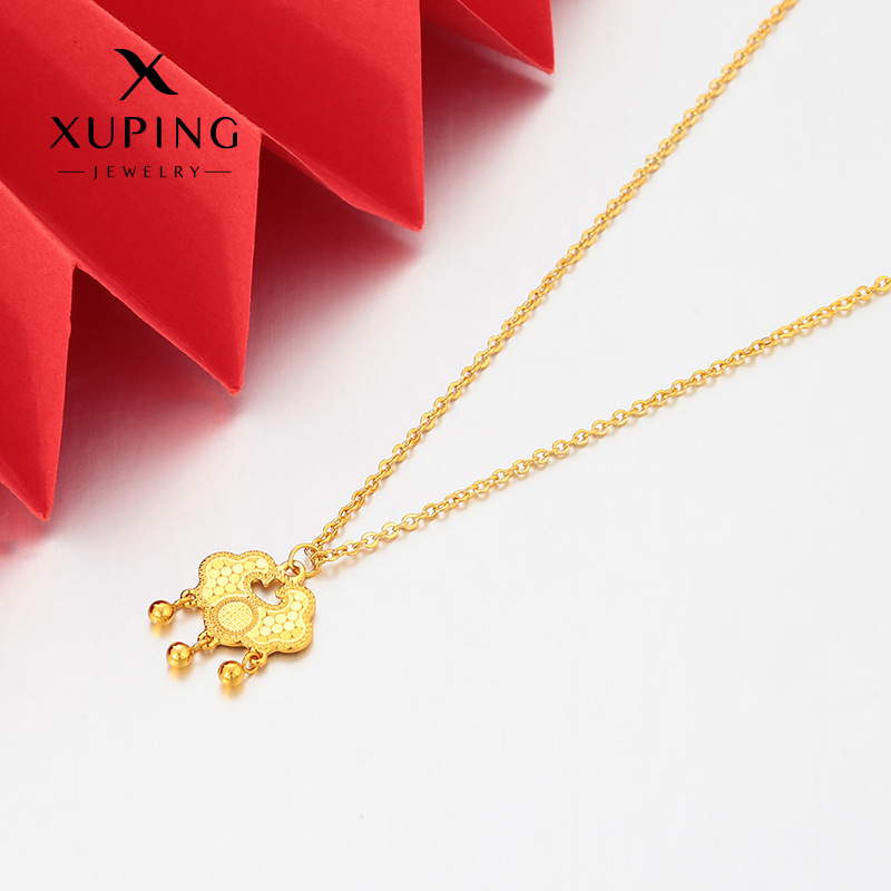 Xuping hielo roto nuevo estilo chino esferas cadenas claviculares de brida aleación de cobre chapado 24k color ligero lujo al por mayor