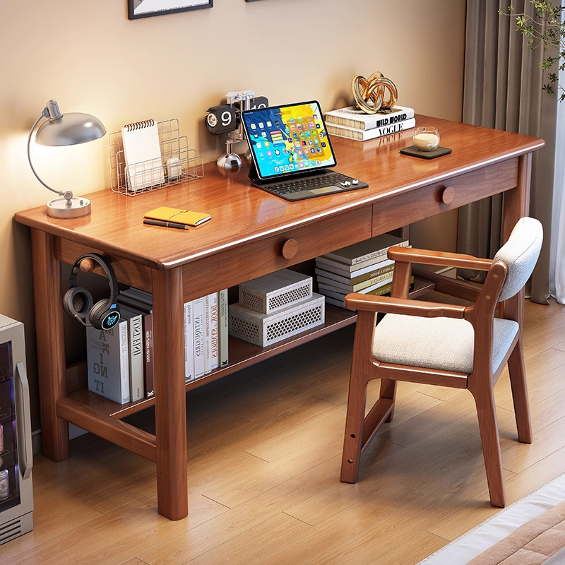 All Solid Wood Desk 40/60cm Wide Wall Narrow Table Office Desk Bedroom Simple Computer Desk Student Writing Desk