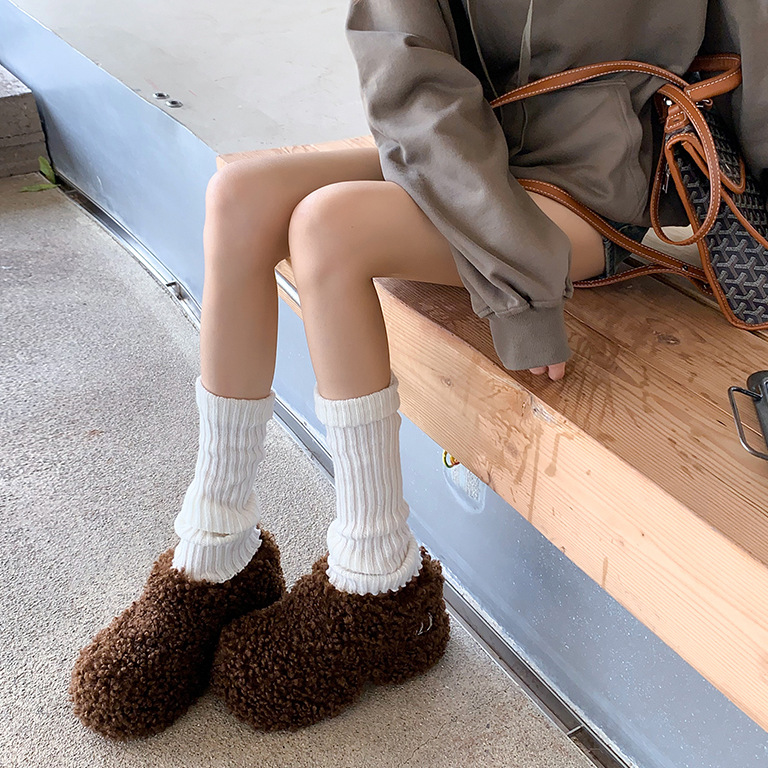 Dép bông Birkenstock đế trong siêu dày nữ, lót lông cừu ấm áp, mũi nhọn len cừu, form bao bọc — Lớp lót nhung đen, Lớp lót nhung màu nâu, Lớp lót đơn màu trắng nhạt, Màu đen một lớp