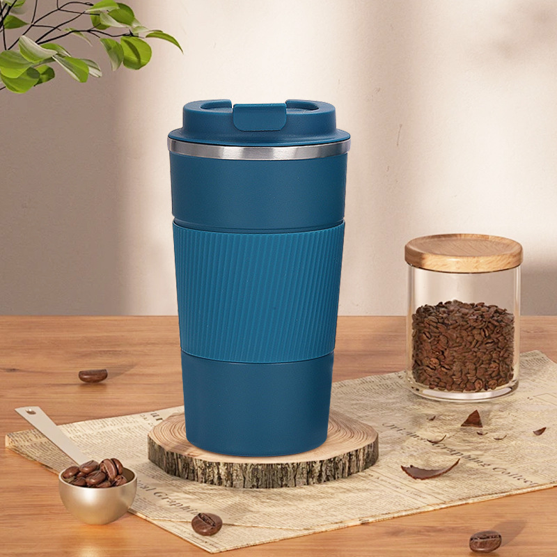 Taza de café de cuero 510ml azul