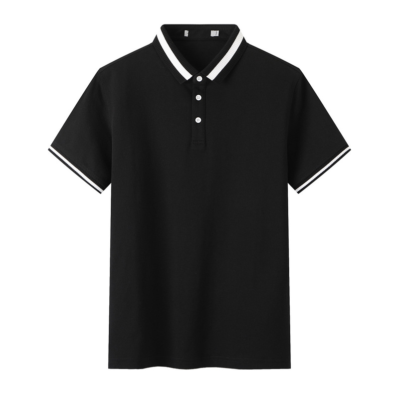 Brand Cut Label Summer Men's Rib Lapel Trendy Business Casual Simple All-match Short-sleeved Polo Shirt P2R117