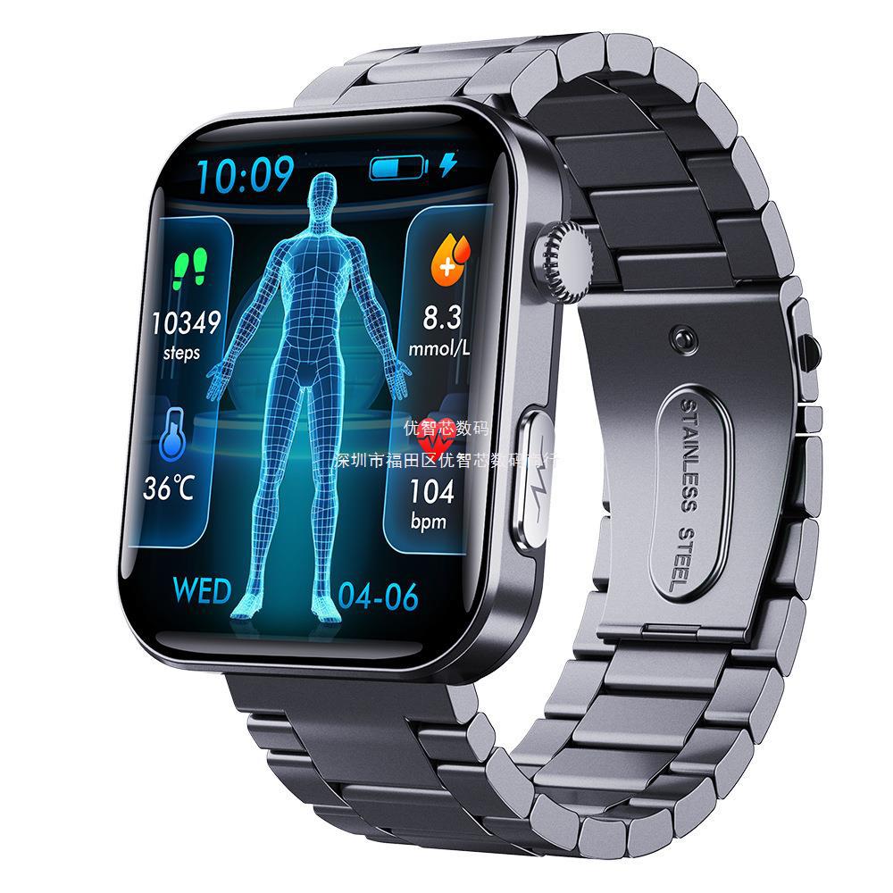 F300 reloj inteligente Bluetooth llamada ECG presión arterial glucosa temperatura corporal ácido úrico lípidos sanguíneos reloj deportivo de salud