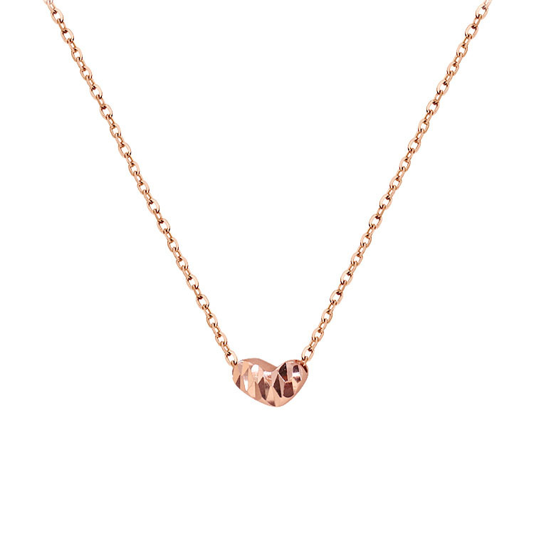 Ciondolo a forma di cuore con incisione su entrambi i lati, ideale per donna, con design di lusso e di nicchia, perfetto per la clavicola._voghion.com