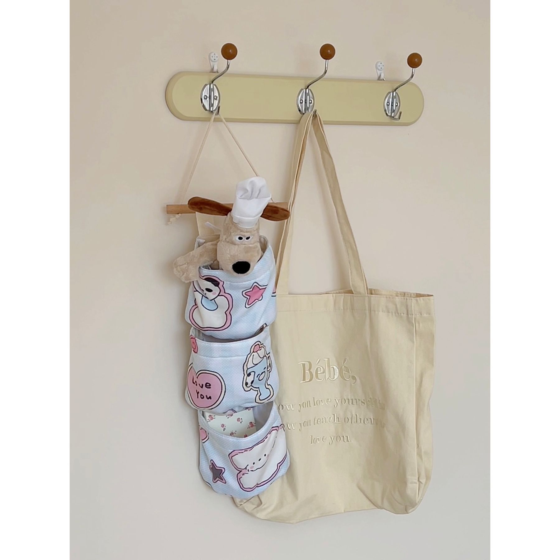 Dormitory storage household kitchen and bathroom door wall-mounted storage bag high-quality debris storage