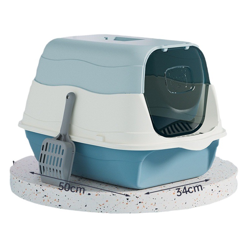 Arenero grande para gatos, desodorante y desinfectante, diseño totalmente cerrado, resistente a salpicaduras