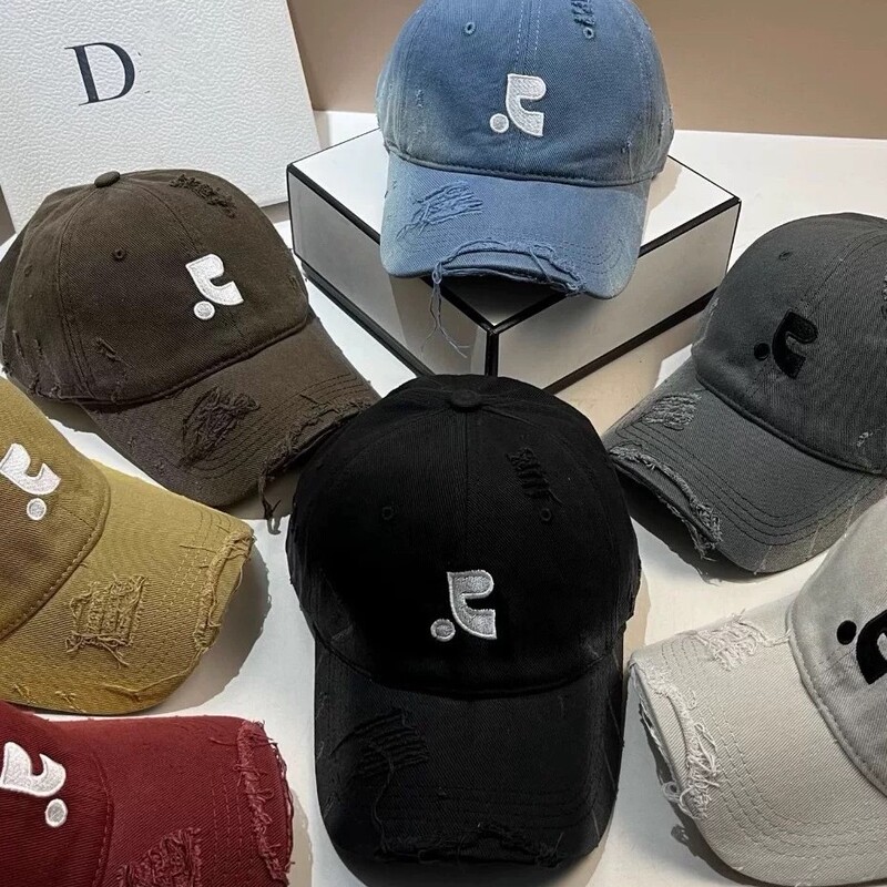 Deepened Large Head Circumference Vintage Sun Protection Distressed Baseball Cap for Women Spring and Summer Versatile Sunshade Face-Slimming Duckbill Cap for Men