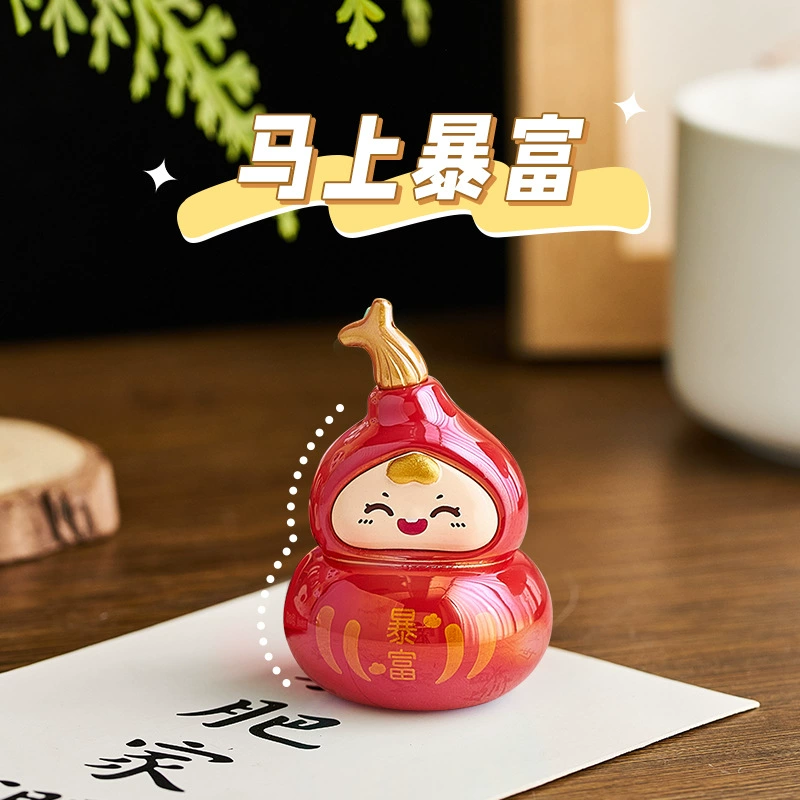 Орнамент из красной тыквы для офисного стола, украшения автомобиля, милый подарок для снятия стресса