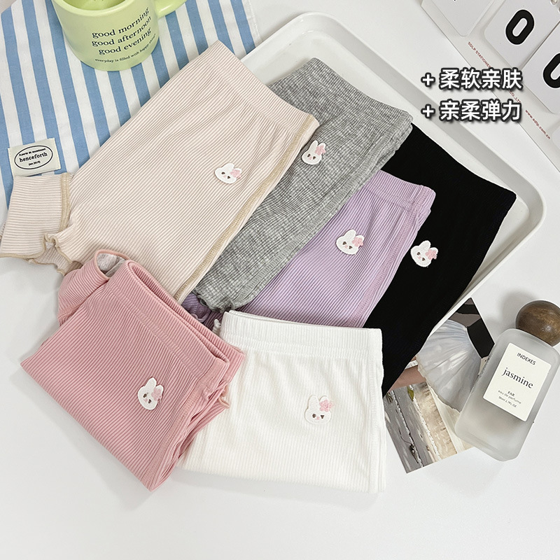 Girls' Pants Summer Thin Safety Pants Cotton Medium and Large Children's Boxer Underwear Girls' Bottoming Shorts Safety Pants for Rabbit