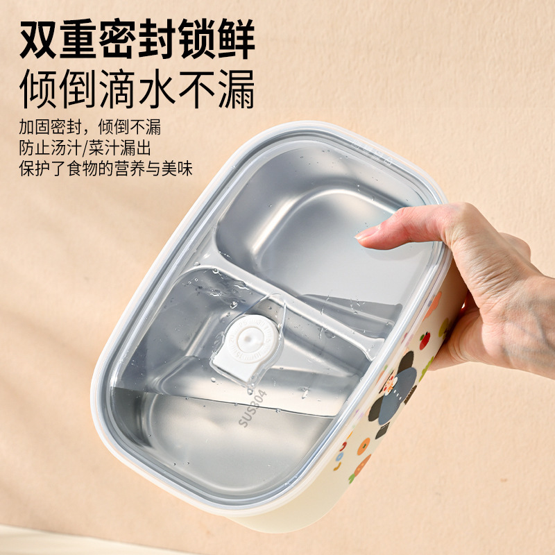 便当盒304不锈钢学生食堂带饭盒微波炉加热上班族大容量密封餐盘|undefined