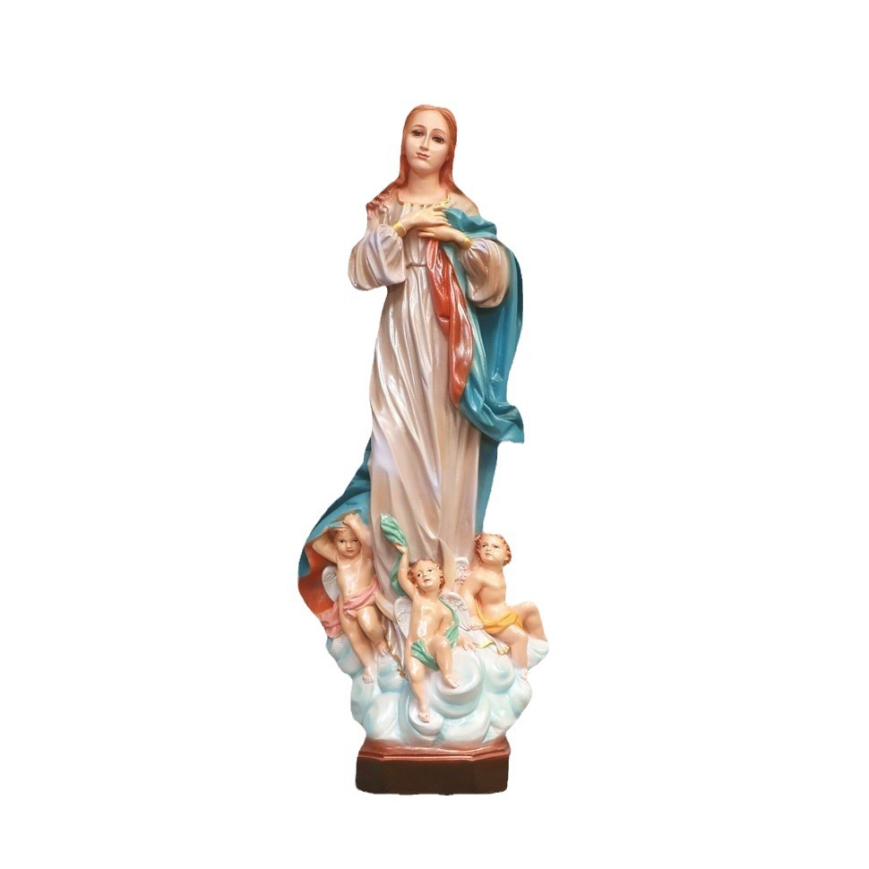 50cm transfronterizos de la Asunción de la Virgen María Mirando la Estatua de la Iglesia de la Casa Decoración de la Estatua de la Personaje Principal Salón
