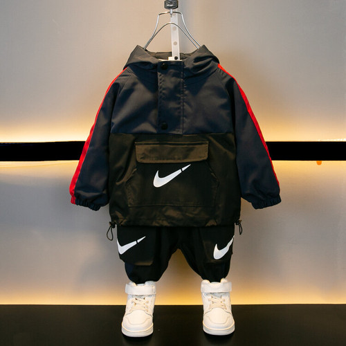 Boys check suit  spring and autumn new style children's trendy and cool sports two-piece set boys' fashionable clothes foreign trade