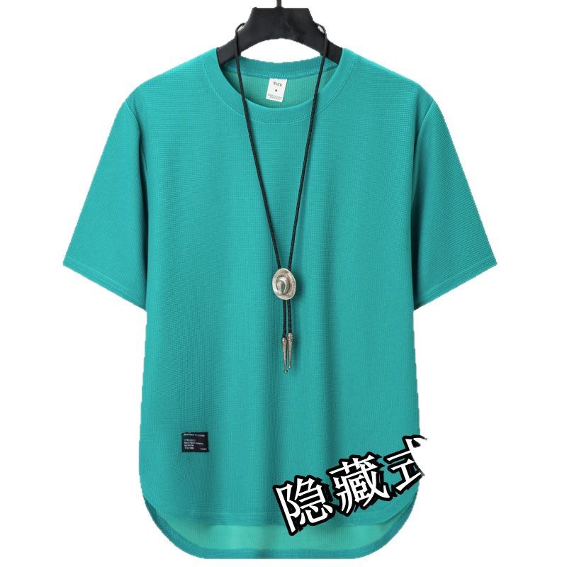 Source manufacturers foreign trade pocket short sleeve T-shirt men's loose Joker casual simple half sleeve bottoming shirt wholesale