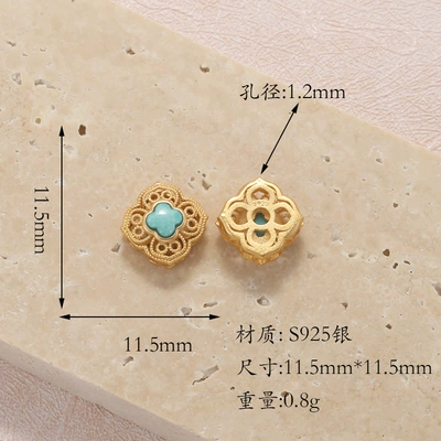 Clover Round Butterfly Pendant: Zərgərlik ara hissələri