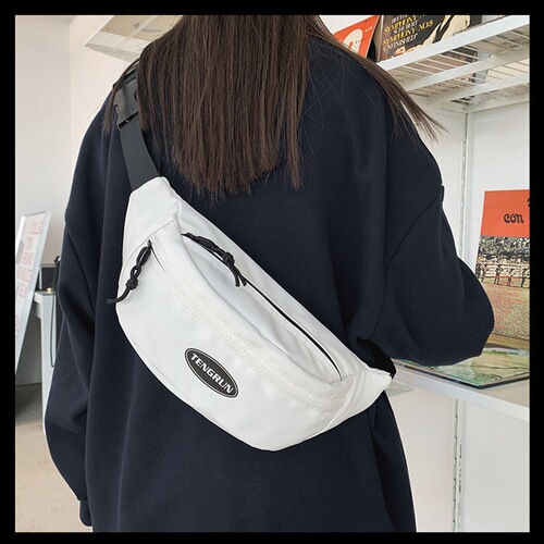 Mobile phone waist bag, trendy brand, men's chest bag, Japanese style, simple, lightweight, small shoulder bag, women's casual sports crossbody bag, men's