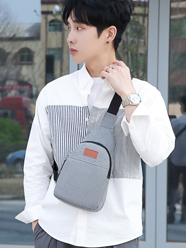 Mochila casual transfronteriza nueva mochila para hombre simple y de gran capacidad bolso escolar para estudiantes de tres piezas bolso deportivo ligero para el pecho