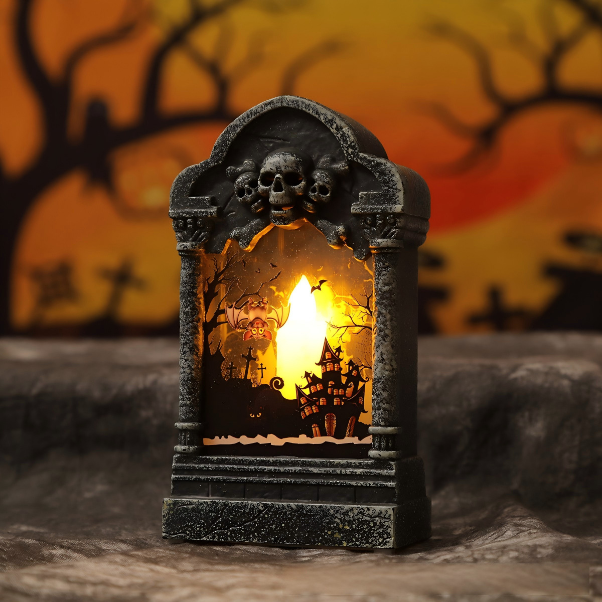 Tombstone Halloween House embrujado bar escenario de terror Tombstone espuma luminosa Tombstone Halloween accesorios de fotografía Tombstone