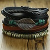 Vnox Mix 4Pcs/ Set Braided Wrap Leather Bracelets for Men W