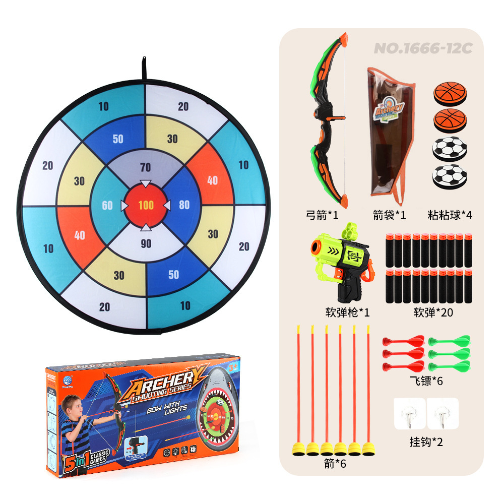 Ocio infantil indoor y exterior tiro con arco y flecha objetivo competición deportiva dardo velcro juguetes deportivos