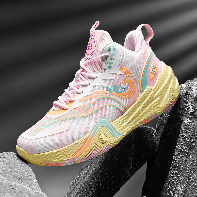 Zapatillas de baloncesto de pato mandarín de combate real resistentes a la absorción de impactos para jóvenes, hombres y mujeres, estudiantes casuales, zapatos deportivos para correr antideslizantes de suela gruesa, marea