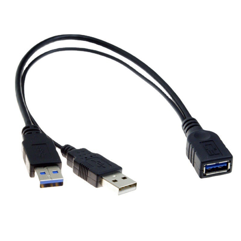 USB3.0 female to 2 USB male extension cable double male head enhanced power supply high-speed transmission mobile hard disk data cable