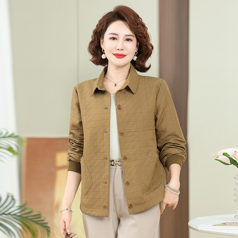 妈妈秋装2025新款夹克开衫40岁50中老年女装春秋风衣外套短款上衣|undefined