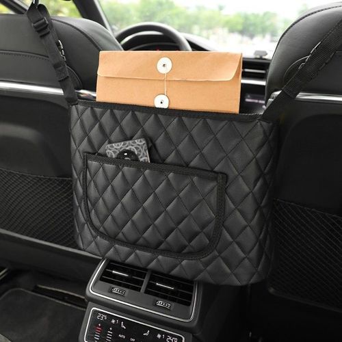 Car seat storage net pocket car multi-function bag pocket storage storage hanging bag car supplies rhombus style