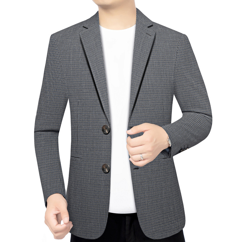 2026 Spring New Men's Suit for Middle-Aged Dads, Stylish and Trendy Casual Single-Breasted Blazer