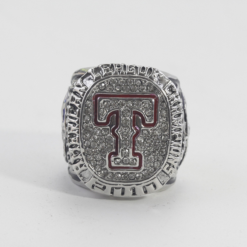 2010 Texas Rangers Us Professional Baseball Competition Championship Ring Gold Silver Fan Collection