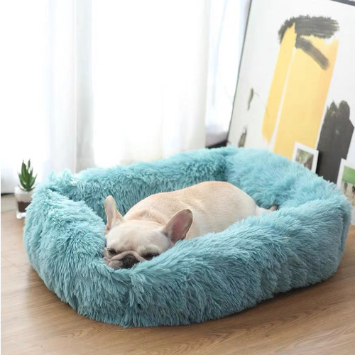 Square Plush Cat and Dog Bed for Autumn/Winter with Thicker Design for Deep Sleep, Pet Supplies, One Piece Dropshipping