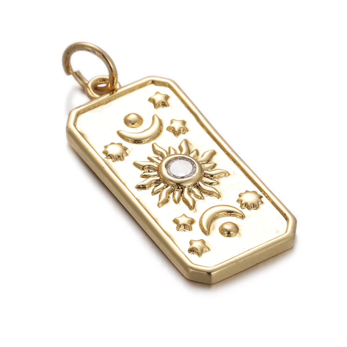 8g Weight Pendant, Chain Jewelry Making Type Zircon Inlay Material DIY Jewelry Accessories Classification 1 Piece Quantity Copper Material Geometric, Star, Moon Pattern Plating, Inlay Design Simple Style Style 1 Piece Copper Zircon Geometric Star Moon Pendant Chain 35