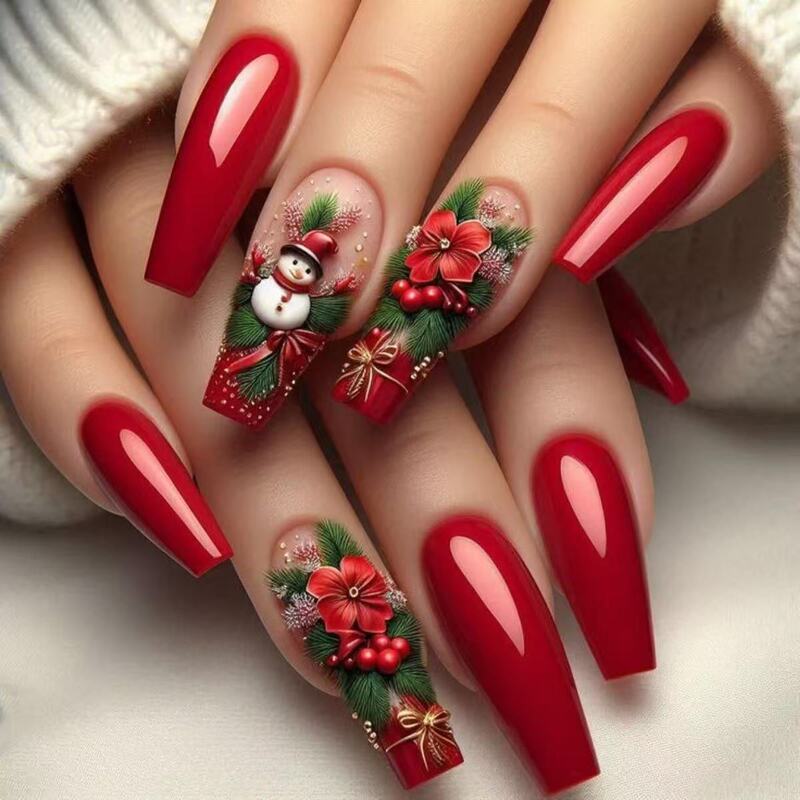Nail Art Christmas New 6 Colors Champagne Gold Sequin Christmas Green New Year Red Nail Polish Set Cross-Border