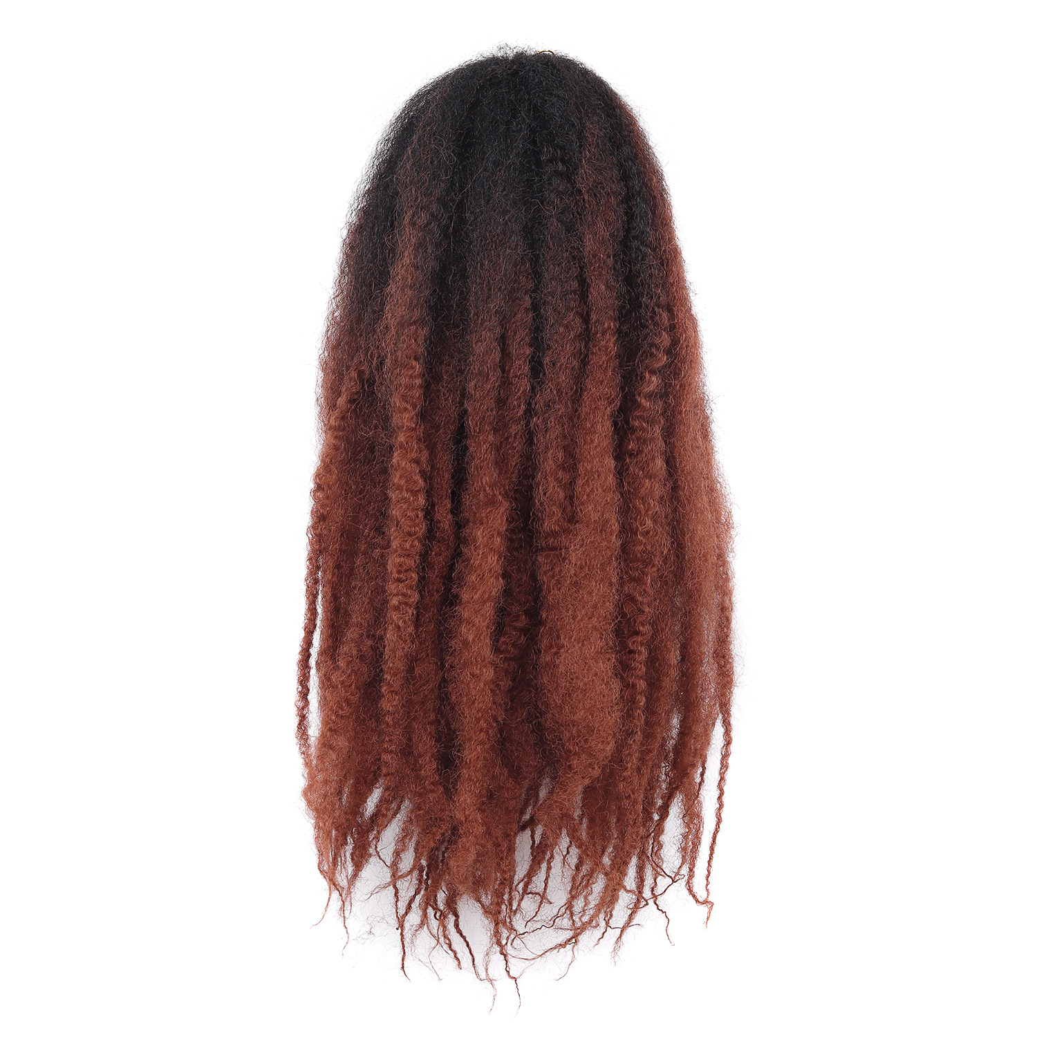 18 "Lorugas gancho de mano extensión de cabello 26 piezas dobladas por la mitad 52 gancho de mano negro extensión de cabello Lorota fibra química peluca
