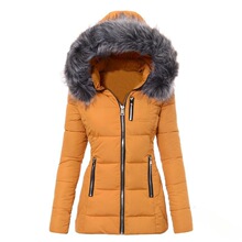 B 47755 Fur Collar Zip Cotton Coat ë�I���� �羳�������R