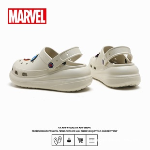Marvel Collaboration Men's Outdoor Fashion Trendy Versatile Clogs with Thick Soles and Height-Increasing Sandals