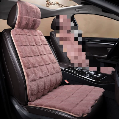 winter plush car single piece | Wool pad - maca-powder-1-seat-cushion-1-backrest