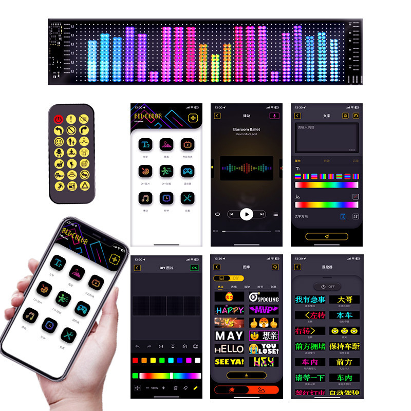 Pantalla de visualización flexible para automóviles APP Pantalla de publicidad Bluetooth para automóviles Smart Car Stick IP65 Waterproof Car Stick Screen interactivo suave