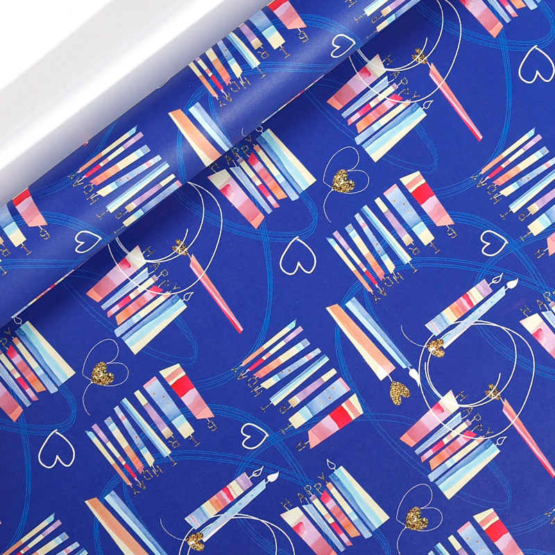 Nuevo producto transfronterizo Papel de embalaje de regalo del día del niño Papel de embalaje de regalo de feliz cumpleaños Papel de embalaje de juguete lindo de dibujos animados