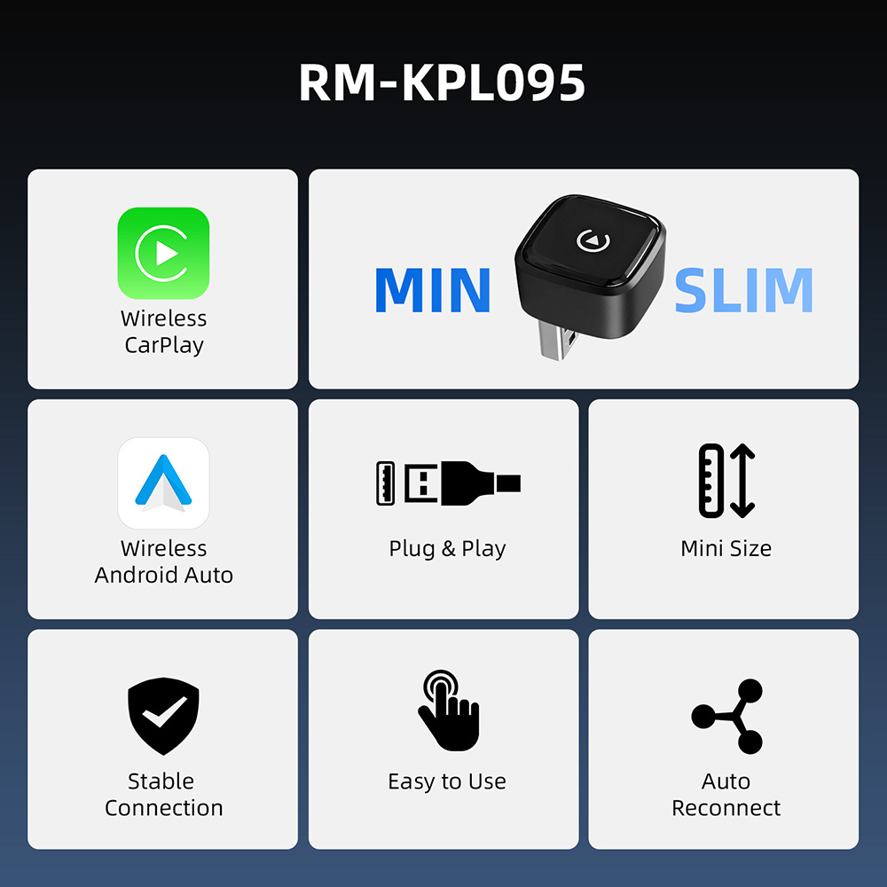Amazon Carplay Apple Android 2-in-1 Wired to Wireless Portable Car Connectivity Carplay Box