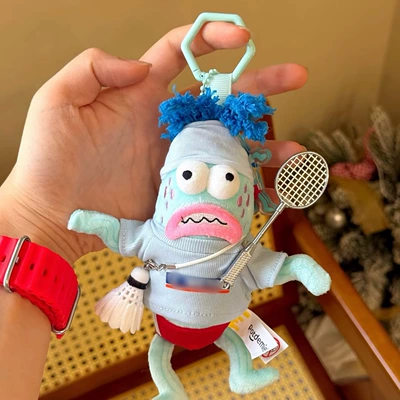 Pluş açarlıqlar | Bikini Bottom Resident Ugly-Cute - badminton-blue-t-scramble-fish-small-pendant-genuine-authorization