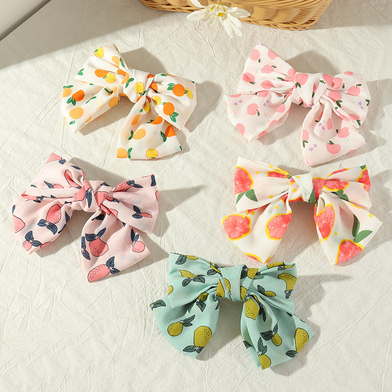 Korean Fashion Chiffon Bow Fruit Hairpin display picture 3