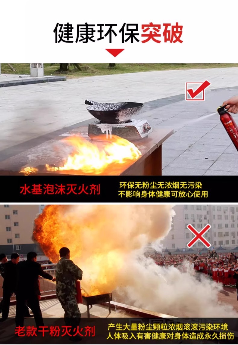 Water-Based Fire Extinguisher for Private Cars, Small Car, Portable Vehicle-Mounted Household Fixed Annual Inspection Fire Equipment Essential