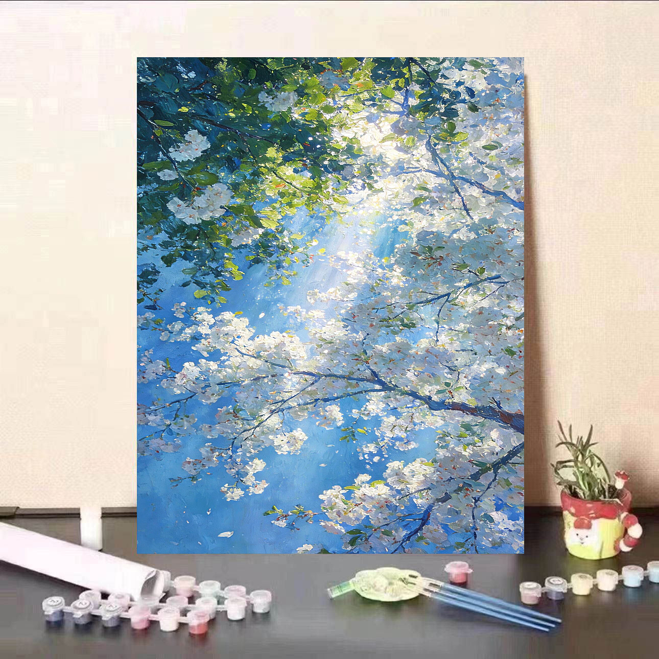 Pintura al óleo digital DIY paisaje floral pintada a mano pintada al óleo pintada decoración de la sala de estar pintada colgante de alta calidad pintura descomprimida image 1