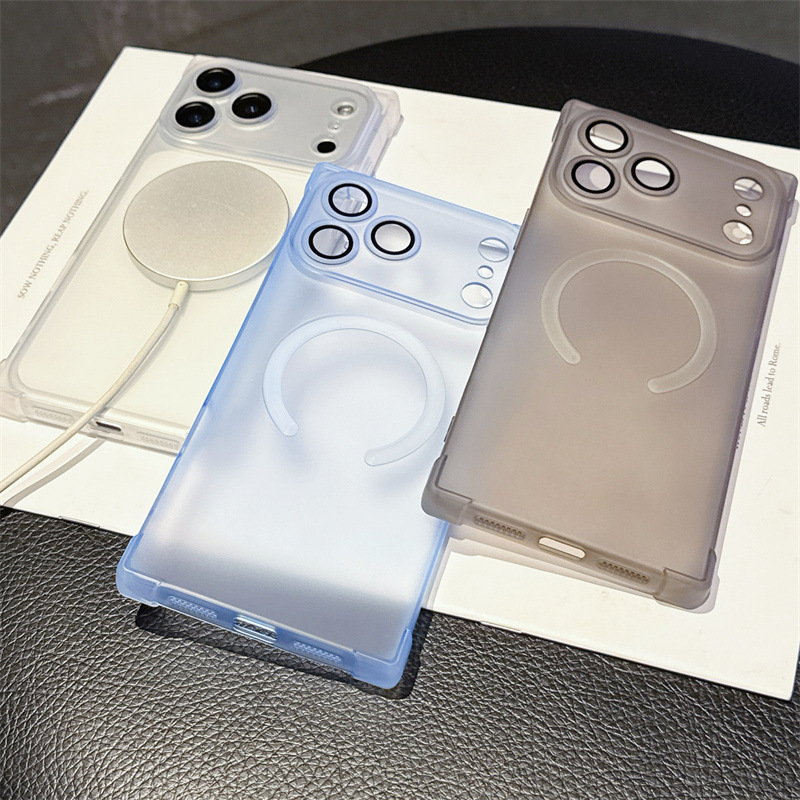 Four-Corner Anti-Fall Iphone17Promax Magnetic Phone Case Suitable for 13 Apple 17 Frosted 16 Cross-Border 15/14P