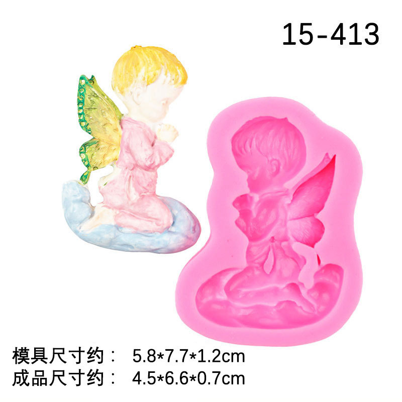 Deseo niño Ángel fondant silicona molde DIY oración bebé FORMA DE Ángel pastel chocolate decoración arcilla