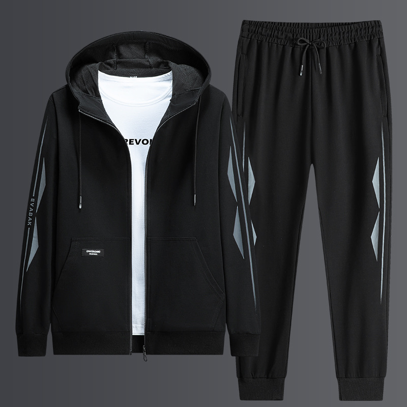 L-8XL más tamaño suéter traje casual de los hombres primavera y otoño traje deportivo juvenil chaqueta suelta con capucha pantalones de los hombres