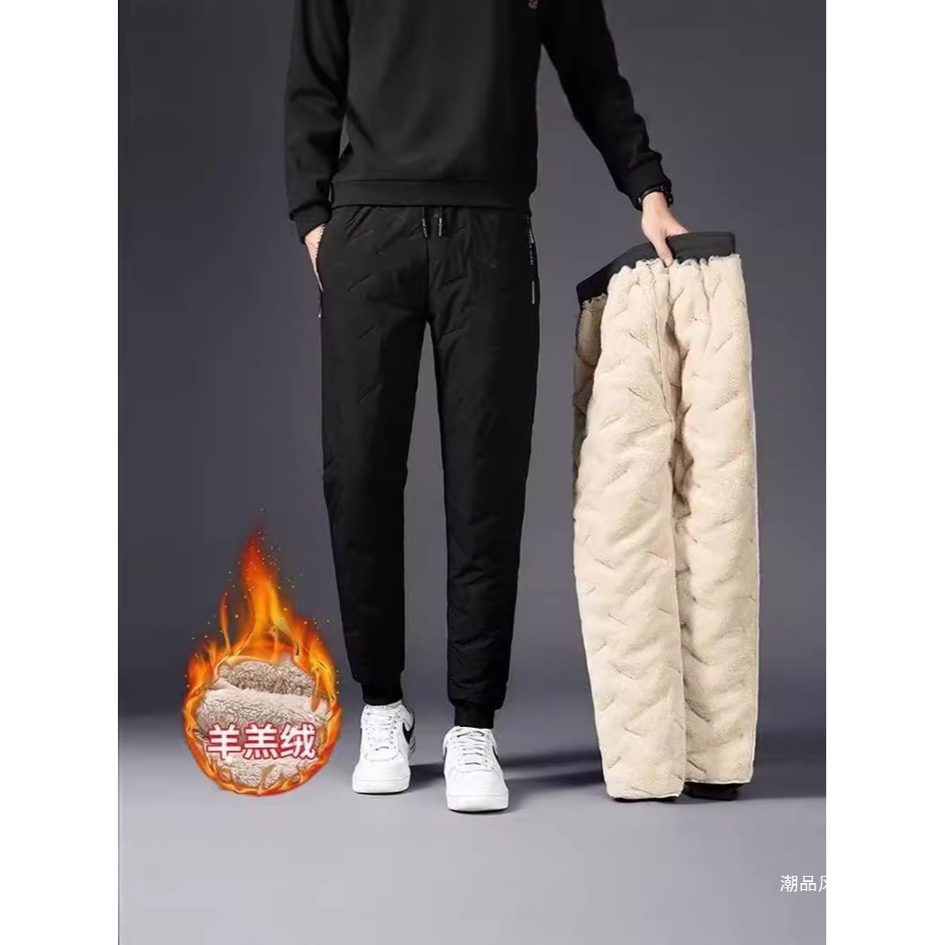 特厚羊羔绒棉裤子大码男装秋冬季新款爸爸外穿防寒保暖加绒裤时尚