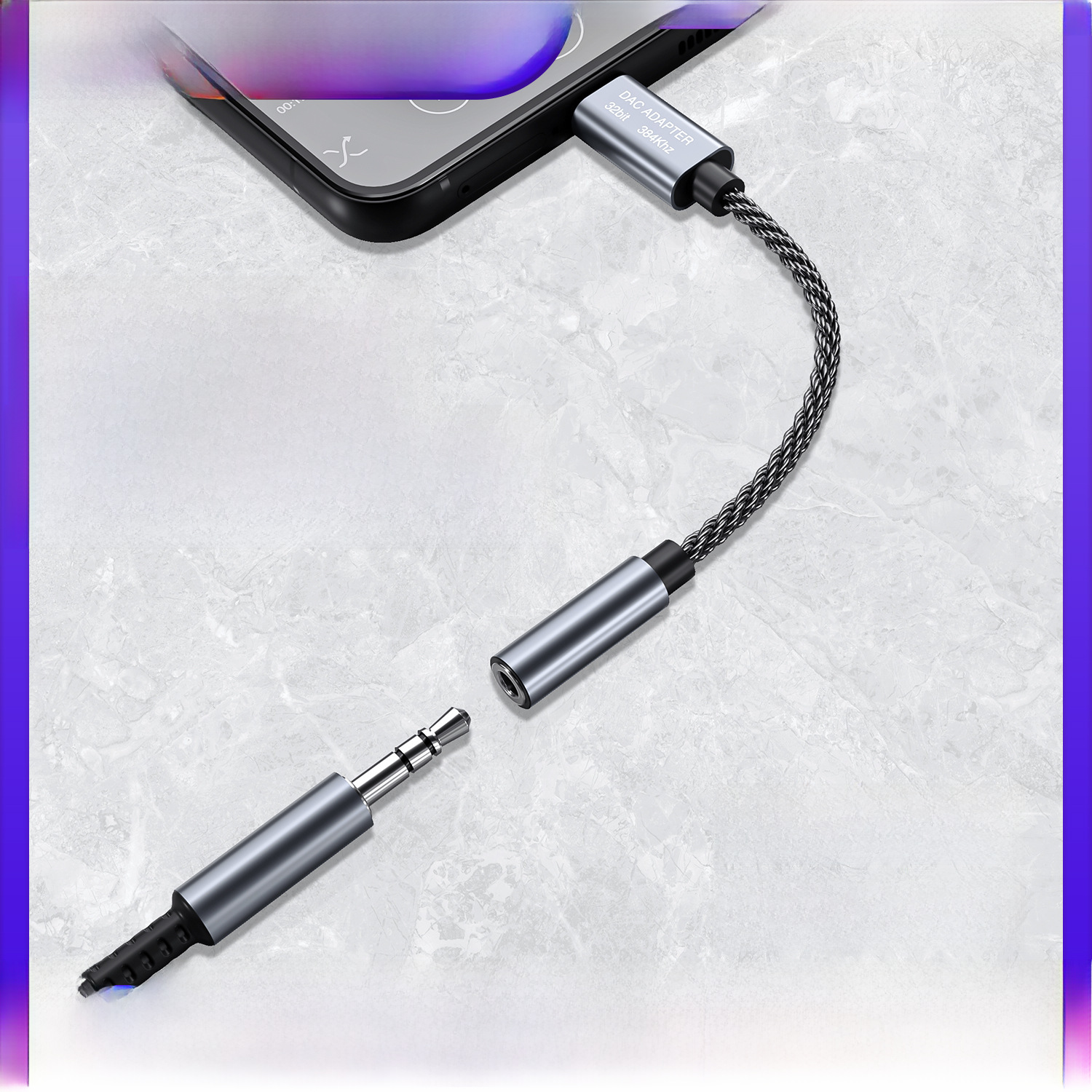 电商热销HiFi数字解码耳放 type-C转3.5mm转接线 dac支持通话听歌