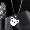 Fashionable necklace, brand trend pendant suitable for men and women for beloved stainless steel, with little bears